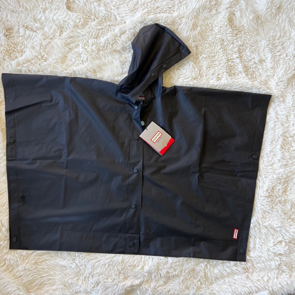 Hunter original kids rain poncho nylon sz small navy blue